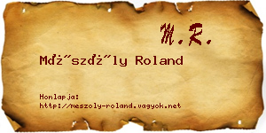 Mészöly Roland névjegykártya