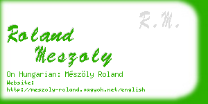 roland meszoly business card