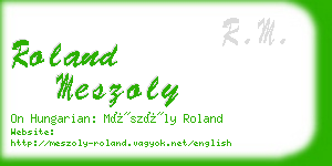 roland meszoly business card